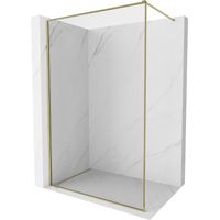 Mexen Kioto-XF Duschwand Walk-in mit Rahmen 140 x 202 cm, transparent 10 mm, gold - 800-140-104-50-00-X