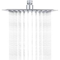 Duschkopf aus Edelstahl, 20 cm quadratisch, 1/2"-Universal-Regenschlauchanschluss, 360° drehbar