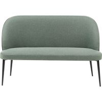 Canapé de Cuisine Banquette 2 Places en Tissu Polyester Rembourré Vert Clair et Pieds Métal Noir Osby