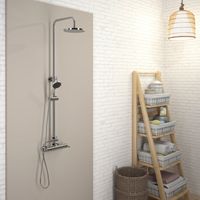 PRESTO 86450301 THEO CITY Columna Ducha Mezcladora Rociador 250 mm y Flexo PVC - ref: 86450301