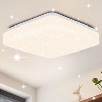 GBLY Plafoniera LED - 21 cm Lampada da Camera da Letto con Cielo Stellato 15 W Lampada da Ingresso Lampada da Cucina Quadrata Lampada da Cucina Bianca Neutra Decorazione a Stella