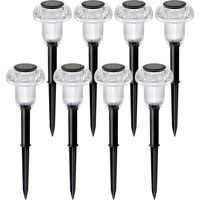 Lampes solaires d'extérieur - Lot de 8 lampes solaires de chemin en forme de champignon, blanc froid, étanches