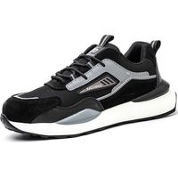 Chaussures de travail pour hommes et femmes, chaussures de protection du travail sur les chantiers de construction, chaussures à bout en acier, respirantes et confortables, légères et douces-39,noir
