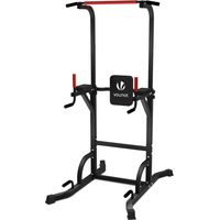VOUNOT Power Tower with Backrest, Dip Station Pull Up Bar for Home Gym Strength Training, Workout Equipmen, Black