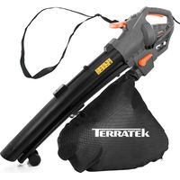 Terratek Outdoor Electric Leaf Blower Garden Vacuum & Shredder 3000W 35L Collection Bag