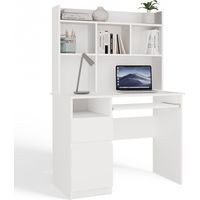 Porto L Desk With Hutch White Home Office Desk With Storage