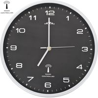 Horloge murale radioguidée avec mouvement à quartz 31 cm Noir vidaXL