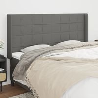 Kopfteil mit Ohren Dunkelgrau 163x16x118/128 cm Stoff vidaXL
