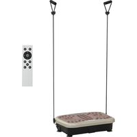 Plataforma Vibratoria con 2 Bandas Elásticas 200W Control Remoto 99 Velocidades USB Pantalla LED 54x33x14cm Café y Negro