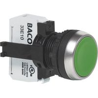 BACO BAL21AA82B L21AA82B Drucktaster Frontring Kunststoff, verchromt Grün 1 St.