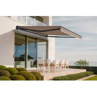 Einteilige Markise VECCHIO 3m x 2,5m - Premium-Leinwand 320g/m² Taupe