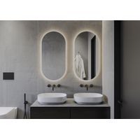 Espejo led de baño tipo cápsula 50x100 cm con luz fría