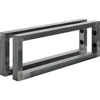 Holzbrink 2 Stück Wandkonsole Rohstahl mit Klarlack für Waschtisch, 450x150 mm, design und stabil Waschtischhalterung, Handtuchhalter