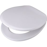Siège WC V.I.P. avec couvercle, avec fixation en acier inoxydable blanc