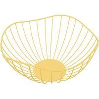 Chrome Wire Fruit Basket Bowl for Kitchen Counter, Fruit Holder Stand Storage Baskets for Countertop, Home Decor, Table Centerpieces, Vegetable Bowls for Fruits, Veggies, Snacks(Golden)