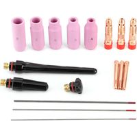 Jeffergarden Buse de soudage TIG, pointe de Contact avec fil de tungstène pour torche 17/18/26, 17 pièces