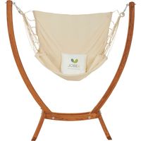 Set chaise hamac Écru + support bois - Set ékilibre - 165x140cm