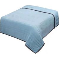 Couvre Lit Matelassé Réversible Dessus Lit Couverture Climatisation Couette Parure Lit Canapé Bleu Pur200x220cm JETEE DE LIT