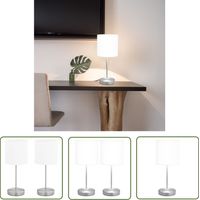 The Living Store Lampes de table 2 pcs Bouton tactile Blanc E14 - Lampe De Table - Lampadaire - Éclairage Intérieur - Luminaire Design - Lampe Blanche