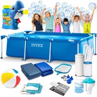 Piscine de jardin frame 300 x 200 x 75 cm 15en1 intex 28272 machine a bulles offerte