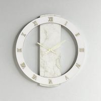 Orologio rotondo D60 cm NOAH in legno rivestito con parato Oro