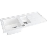 Carea Cuisine & Bain – Évier à encastrer 1,5 bac Carealith® – Réversible 98x50x18 cm – Résistant à la chaleur jusqu'à 300°C – Garantie 7 ans