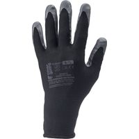 Handschuhe für Handhabung aus Polyester, schwarz, mit beschichteter Nitril-Palme, grau, Größe 10
