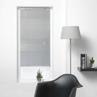 Homemaison – Store vénitien aluminium argent 60 x 130 cm – Contrôle de la lumière – Système d'attache moderne pour décoration intérieure