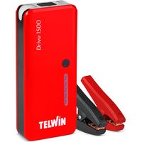 Telwin – Chargeur démarreur 12V 12000mAh – 1500A courant d'appel – 4 ports USB – Protection inversion polarité – Étui en similicuir