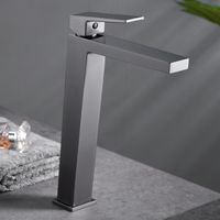 Imex - Grifo Monomando Lavabo Caño Alto Black Gun Serie Art