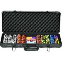 Mallette de Poker Coffret de Poker Complet, avec 500 jetons 5 dés 2 Jeux de Cartes 3 boutons