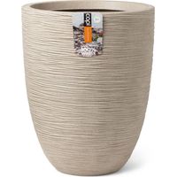 Vase élégant bas - CAPI EUROPE - WASTE RIB NL - 46 x 58 cm - Terrazzo beige
