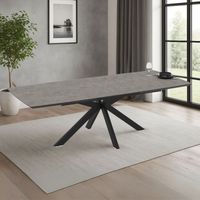 Tavolo allungabile piano cemento e base nera 180/240x100x76H Verano
