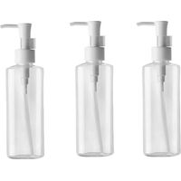 Lot de 3 flacons à pompe, plastique transparent, rechargeables 100 ml, pour voyage, camping