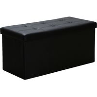 SWANEW Sedute sgabello pieghevole scatola di stoccaggio sedile sedile cubi di sedile 76x38x38 cm nero
