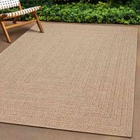Vidaxl – Tapis ZIZUR 120x120 cm aspect jute – 100% polypropylène – Résistant aux UV – Intérieur et extérieur – Nettoyage facile