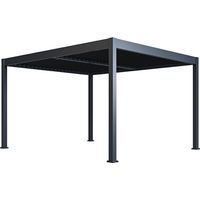 Paragon Outdoor Pergola / Pavillon mit Lamellendach "Tuscan 1214", anthrazit, 370 x 433 x 265 cm (L x B x H)