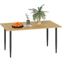 Gartentisch 150x90cm. Wetterfest Balkontisch aus Stahl. Balkontisch mit Schirmloch Braun