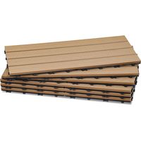 TolleTour 24 piastrelle per terrazze in WPC per balconi e giardini installazione senza attrezzi adatte per grandi superfici teak 30x60cm