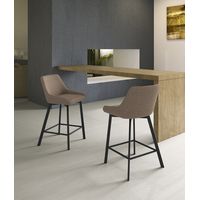 Fox Tabouret En Tissu Beige Lot De 2 Pcs
