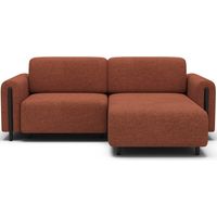 Canapé d'angle convertible ARVESSA terracotta bouclette – Angle droit