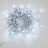 Guirlande lumineuse 10M extensible 96 LED Blanc froid 8 programmes cable transparent 24V Lotti