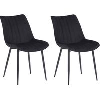 2er Set Stühle Rahden Samt schwarz