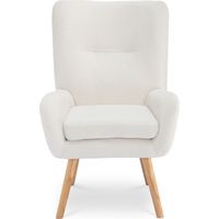 Sillón escandinavo moderno GAÏA tejido de rizo blanco
