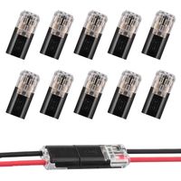 10 Pièces Connecteurs Électriques Rapides, Connecteurs de Câble Étanches 2 Broches pour Fils 18–22 AWG, Raccordement Voiture Facile