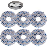 Panni da pulizia in microfibra, 6 pezzi, blu, per aspirapolvere Ecovacs T20 serie, Ø esterno 13,5 cm, Ø interno 3,5 cm