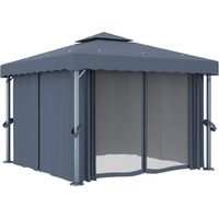 Tonnelle avec rideau 3x3 m Anthracite Aluminium