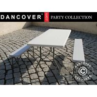 Party package 1 folding table (240 cm) + 2 folding benches (244 cm) - Dancover