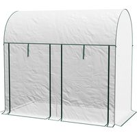 Serra da Giardino 2 m² 2 Porte Avvolgibili Copertura PE 140g/m² Anti-UV Bianco 2x1x1,78m