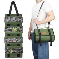 Werkzeugkoffer für Elektriker auf Rollen, transparente Tasche mit Sichtfenster, verstärkte, multifunktionale und strapazierfähige Werkzeugtasche aus Canvas, Grün